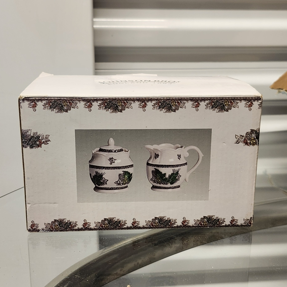 Set Of Johnson Brothers Remake Elegant White Sugar and Creamer and Teapot